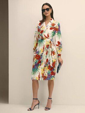 Floral Wrap Dress in Crepe
